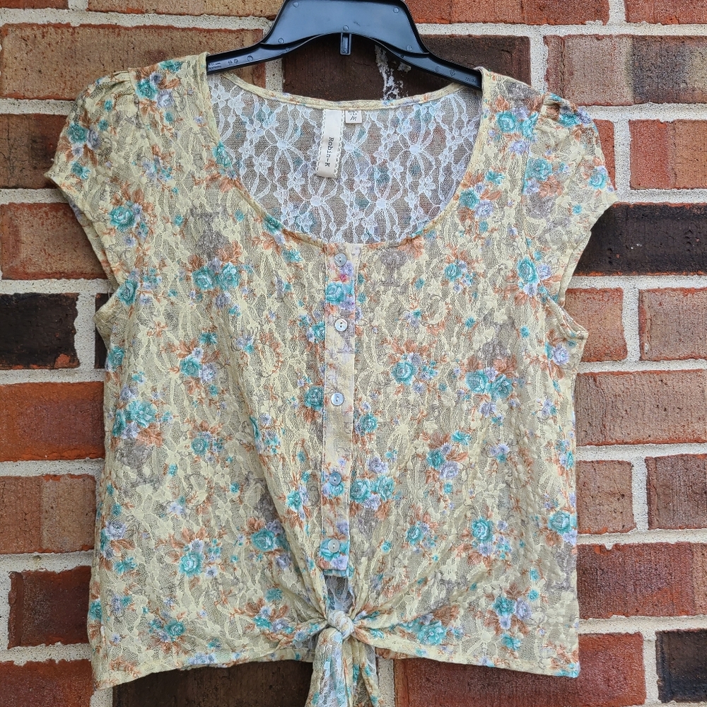 Robin K Sheer Lace Blouse